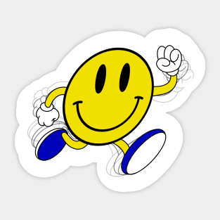 Running Smiley Sticker